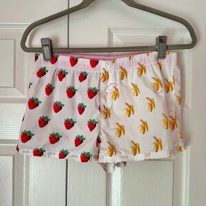 VS PINK Strawberry & Banana PJ Shorts
